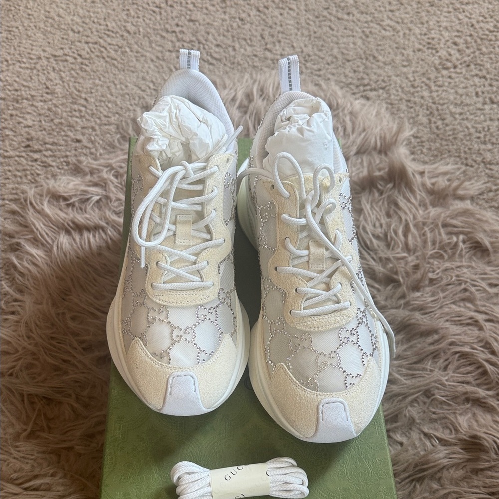 Gucci White Lace Sneakers